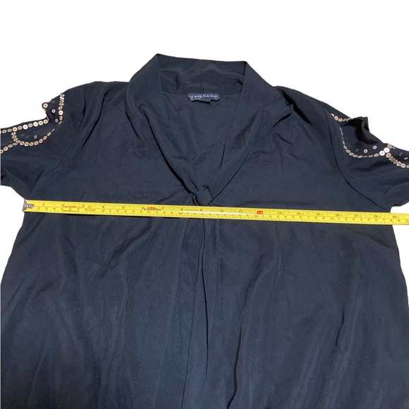 Vintage Rampage long sleeve blouse embellished with gold sequins on open sleeves - Picture 4 of 5